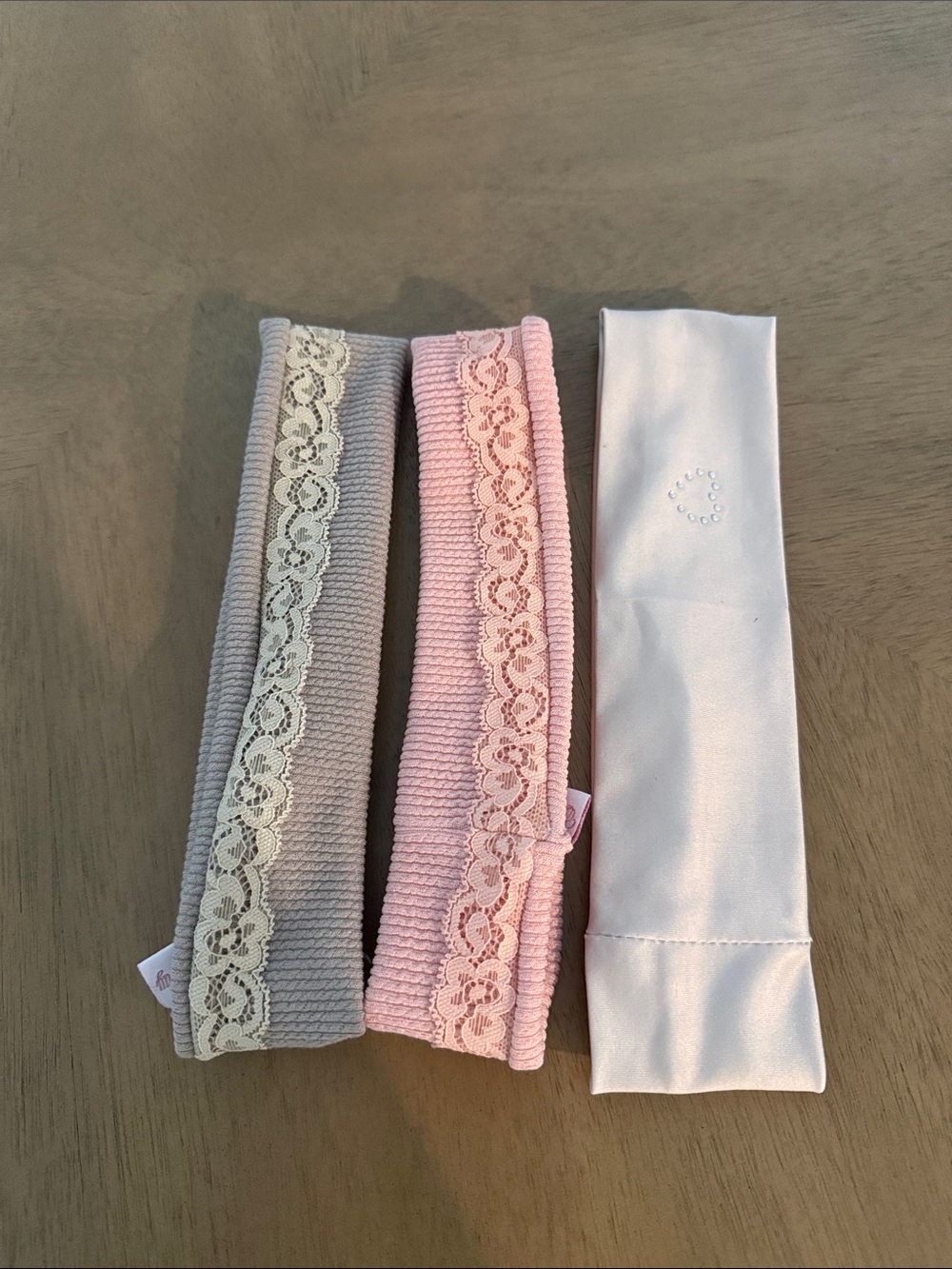 Emi Jay Gray, Pink & White Lace Headbands - Set of 3